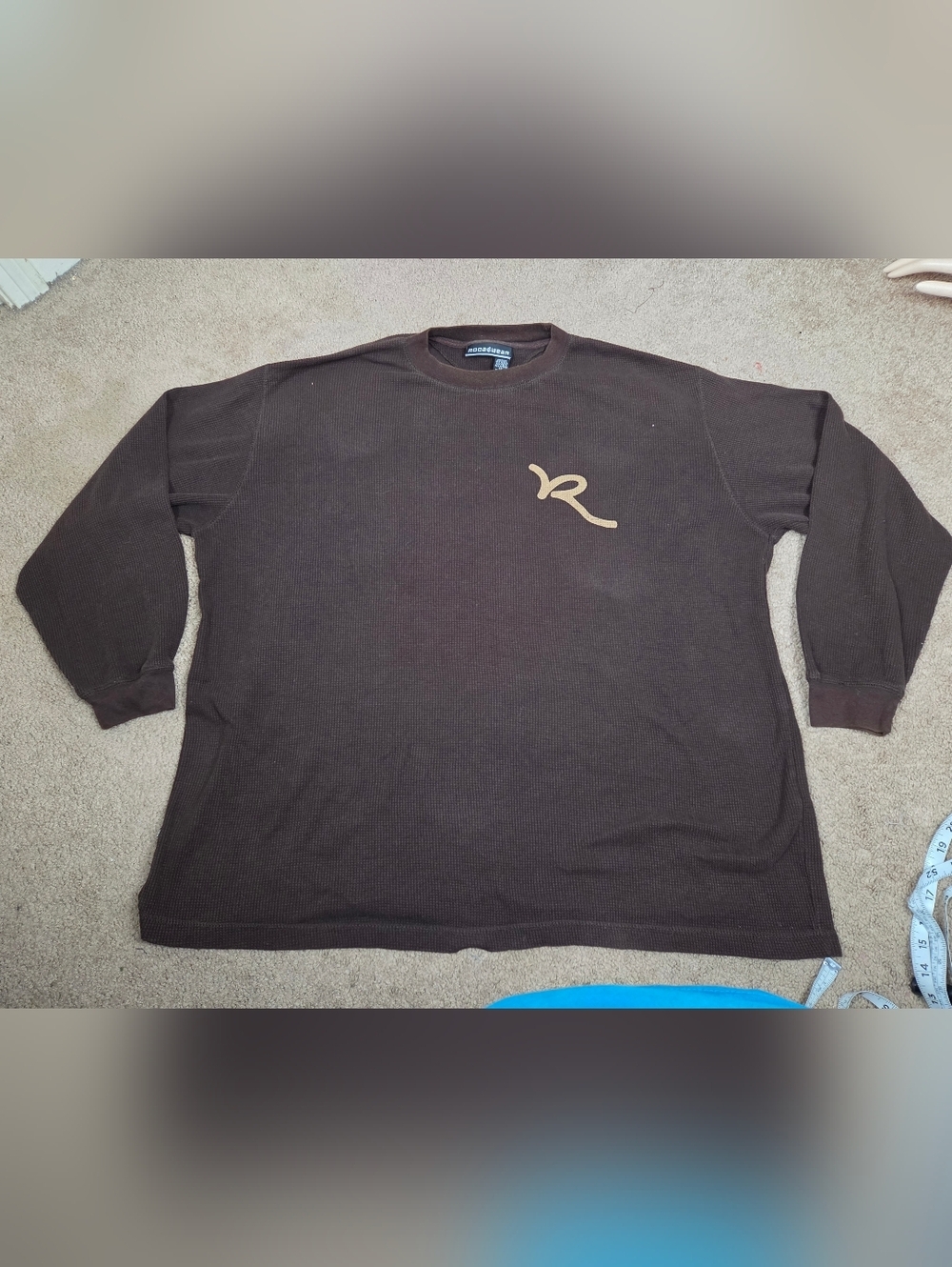 Rocawear Brown Long Sleeve Crewneck with Tan Logo